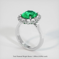 2.76 Ct. Emerald Ring, 18K White Gold 2