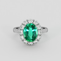 2.56 Ct. Emerald Ring, 18K White Gold 1