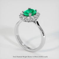 1.24 Ct. Emerald Ring, 18K White Gold 2