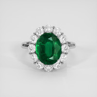 3.56 Ct. Emerald Ring, 18K White Gold 1