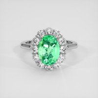 2.54 Ct. Emerald Ring, 18K White Gold 1