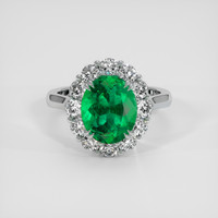 2.18 Ct. Emerald Ring, 18K White Gold 1