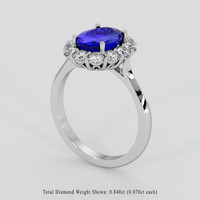 2.56 Ct. Blue Tanzanite Ring, 18K White Gold 2