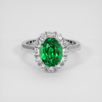 2.53 Ct. Tsavorite Garnet Ring, 18K White Gold 1