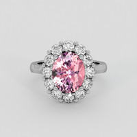 2.78 Ct. Pink Malaya Garnet Ring, 18K White Gold 1