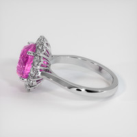 4.07 Ct. Pink Sapphire Ring, 18K White Gold 4