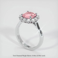 2.07 Ct. Padparadscha Sapphire Ring, 18K White Gold 2