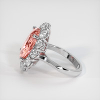 9.05 Ct. Padparadscha Sapphire Ring, 18K White Gold 4