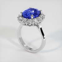 6.29 Ct. Blue Sapphire Ring, 18K White Gold 2