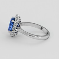 3.58 Ct. Blue Sapphire Ring, 18K White Gold 4