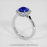 1.56 Ct. Blue Sapphire Ring, 18K White Gold 2