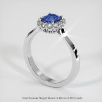 1.30 Ct. Sapphire Ring, 18K White Gold 2