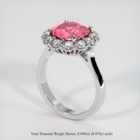 3.05 Ct. Padparadscha Sapphire Ring, 18K White Gold 2