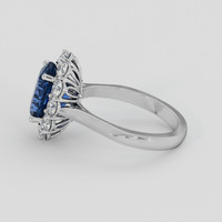 3.48 Ct. Blue Sapphire Ring, 18K White Gold 4