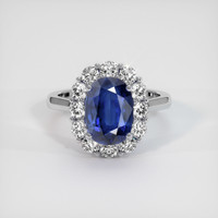 3.08 Ct. Sapphire Ring, 18K White Gold 1