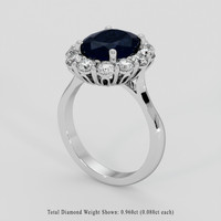 3.14 Ct. Blue Sapphire Ring, 18K White Gold 2