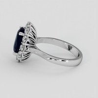 3.14 Ct. Blue Sapphire Ring, 18K White Gold 4