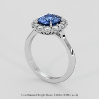2.49 Ct. Blue Sapphire Ring, 18K White Gold 2