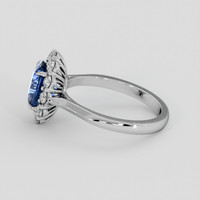 2.49 Ct. Blue Sapphire Ring, 18K White Gold 4
