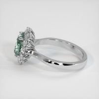 2.01 Ct. Bluish Green Sapphire Ring, 18K White Gold 4