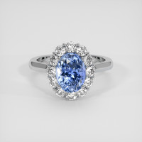 2.57 Ct. Blue Sapphire Ring, 18K White Gold 1