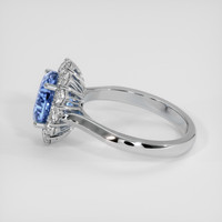 2.57 Ct. Blue Sapphire Ring, 18K White Gold 4