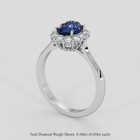 1.52 Ct. Blue Sapphire Ring, 18K White Gold 2