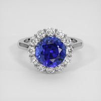 4.33 Ct. Blue Sapphire Ring, 18K White Gold 1
