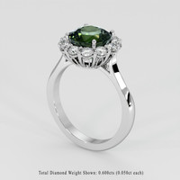 4.00 Ct. Green Sapphire Ring, 18K White Gold 2