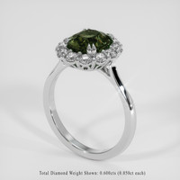 3.02 Ct. Green Sapphire Ring, 18K White Gold 2