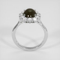 3.83 Ct. Black Sapphire Ring, 18K White Gold 3