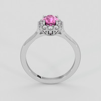 1.06 Ct. Purplish Pink Sapphire Ring, 18K White Gold 3