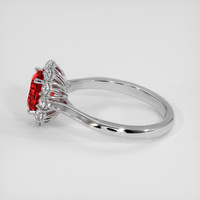 1.57 Ct. Reddish Orange Sapphire Ring, 18K White Gold 4