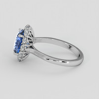 3.21 Ct. Blue Sapphire Ring, 18K White Gold 4