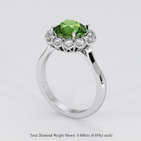 3.99 Ct. Green Sapphire Ring, 18K White Gold 2