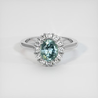 1.58 Ct. Sapphire Ring, 18K White Gold 1