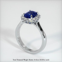 1.56 Ct. Sapphire Ring, 18K White Gold 2