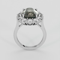 5.69 Ct. Greenish Brown Sapphire Ring, 18K White Gold 3