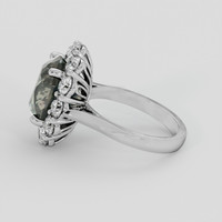 5.69 Ct. Greenish Brown Sapphire Ring, 18K White Gold 4