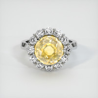 5.08 Ct. Yellow Sapphire Ring, 18K White Gold 1