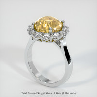 5.08 Ct. Yellow Sapphire Ring, 18K White Gold 2
