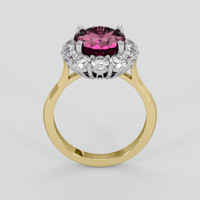 3.84 Ct. Purplish Pink Rhodolite Garnet Ring, 14K White & Yellow 3