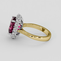 3.84 Ct. Purplish Pink Rhodolite Garnet Ring, 14K White & Yellow 4