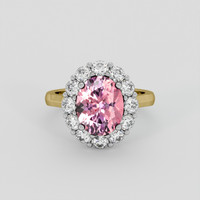2.78 Ct. Pink Malaya Garnet Ring, 14K White & Yellow 1