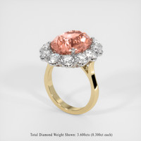 12.01 Ct. Padparadscha Sapphire Ring, 14K White & Yellow 2
