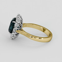 3.42 Ct. Greenish Blue Sapphire Ring, 14K White & Yellow 4