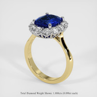 2.79 Ct. Sapphire Ring, 18K White & Yellow 2