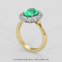 2.20 Ct. Emerald Ring, 18K White & Yellow 2