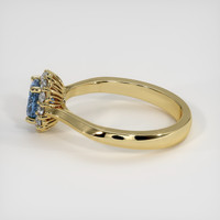 0.81 Ct. Greyish Blue Sapphire Ring, 10K Yellow Gold 4