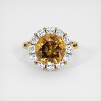6.85 Ct. Yellowish Brown Zircon Ring, 10K Yellow Gold 1